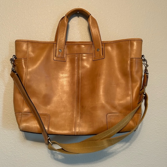 Coach Handbags - Coach Leather Tote Messenger Bag F70103 Crossbody Laptop Work Briefcase